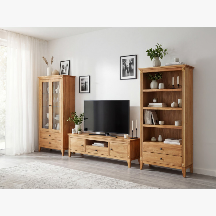 Tölgyfa dohányzóasztal lábakkal 100 x 60 cm  - 5