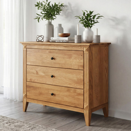 Tölgyfa komód fiókokkal rusztikus stílusban  - 1