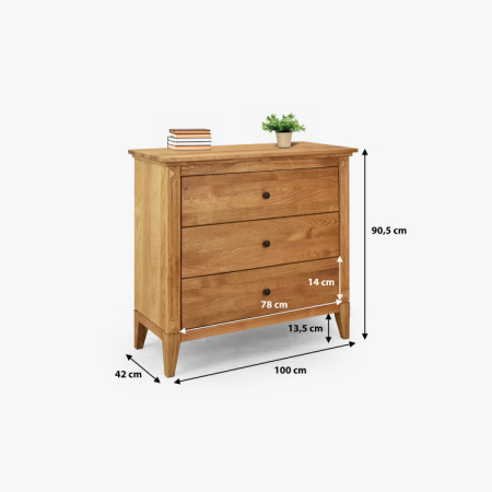 Tölgyfa komód fiókokkal rusztikus stílusban  - 9