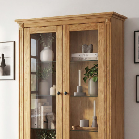 Dubtölgyes fiókos vitrin rusztikus stílusban  - 4