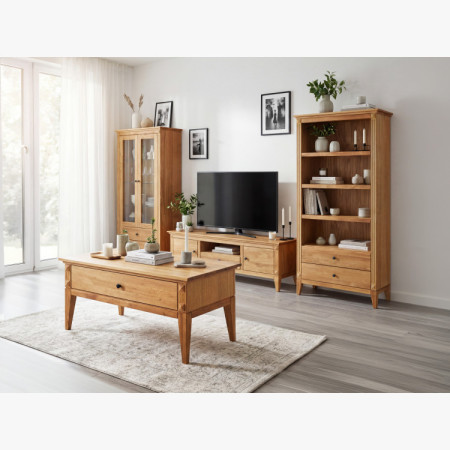 Dubtölgyes fiókos vitrin rusztikus stílusban  - 7