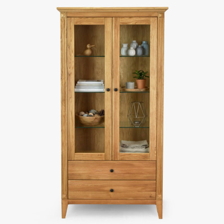 Dubtölgyes fiókos vitrin rusztikus stílusban  - 8