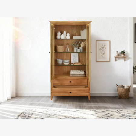 Dubtölgyes fiókos vitrin rusztikus stílusban  - 11