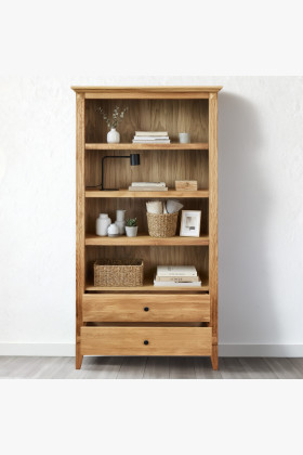 Tölgyfa polcos szekrény rusztikus északi stílusban  - 1 2