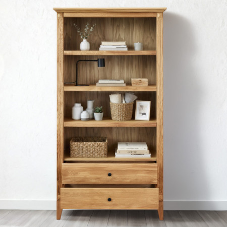 Tölgyfa polcos szekrény rusztikus északi stílusban  - 2