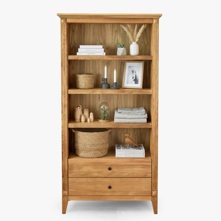 Tölgyfa polcos szekrény rusztikus északi stílusban  - 9