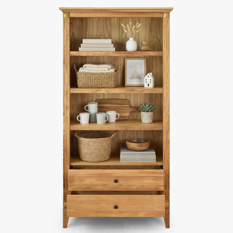 Tölgyfa polcos szekrény rusztikus északi stílusban  - 10