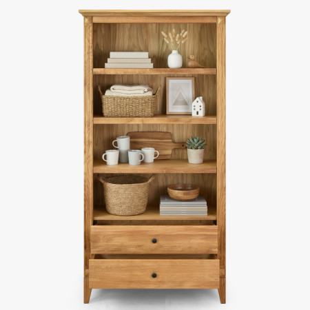 Tölgyfa polcos szekrény rusztikus északi stílusban  - 10