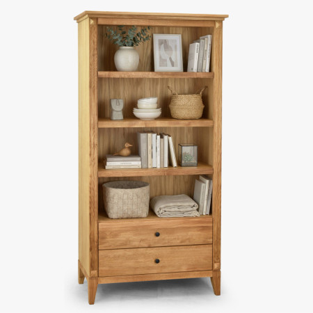 Tölgyfa polcos szekrény rusztikus északi stílusban  - 11