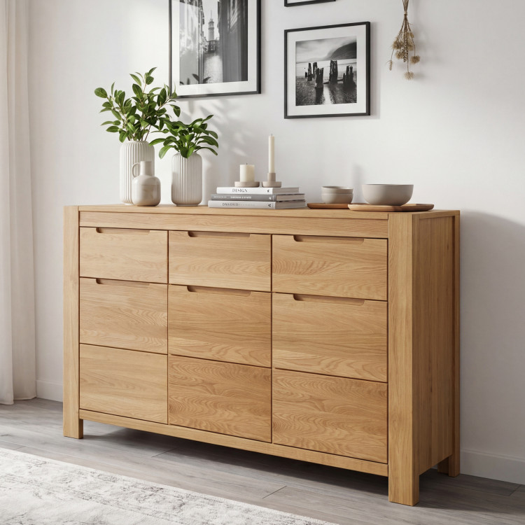 Tölgyfa komód ajtókkal és fiókokkal  - 1