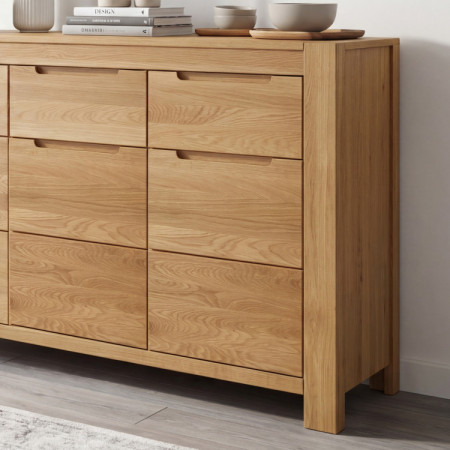 Tölgyfa komód ajtókkal és fiókokkal  - 2