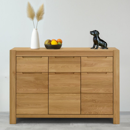 Tölgyfa komód ajtókkal és fiókokkal  - 5