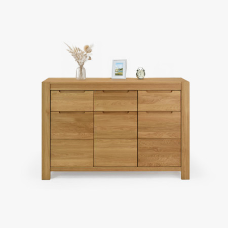 Tölgyfa komód ajtókkal és fiókokkal  - 7