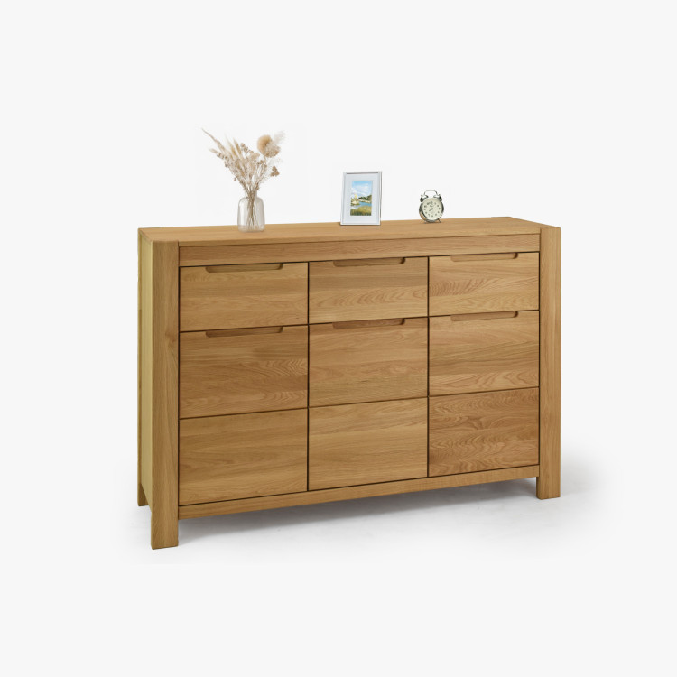 Tölgyfa komód ajtókkal és fiókokkal  - 8