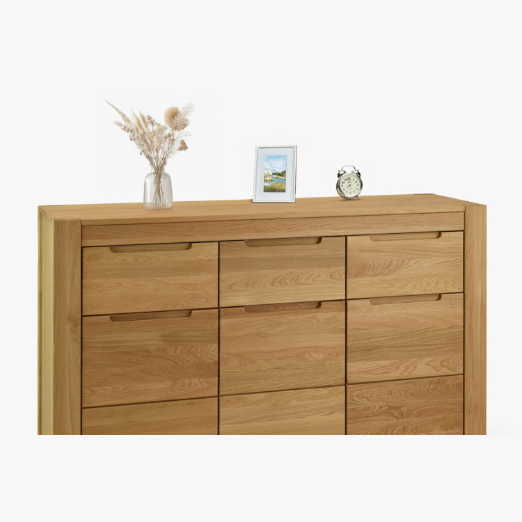 Tölgyfa komód ajtókkal és fiókokkal  - 10