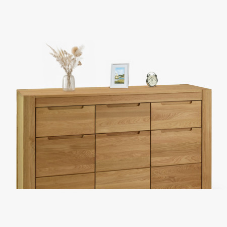 Tölgyfa komód ajtókkal és fiókokkal  - 10