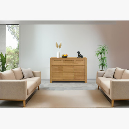 Tölgyfa komód ajtókkal és fiókokkal  - 13