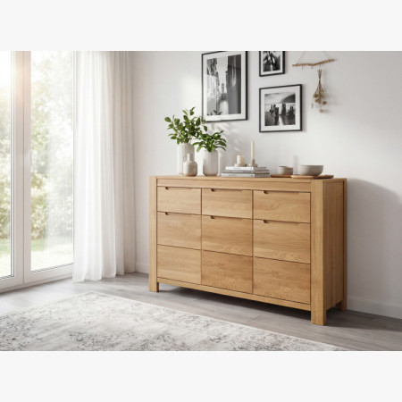 Tölgyfa komód ajtókkal és fiókokkal  - 17