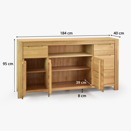 Hosszú tölgyfa komód a hálószobába  - 13