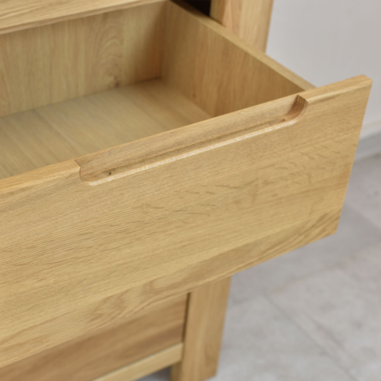 Dub tölgy vitrines szekrény üveges ajtókkal és fix  - 13