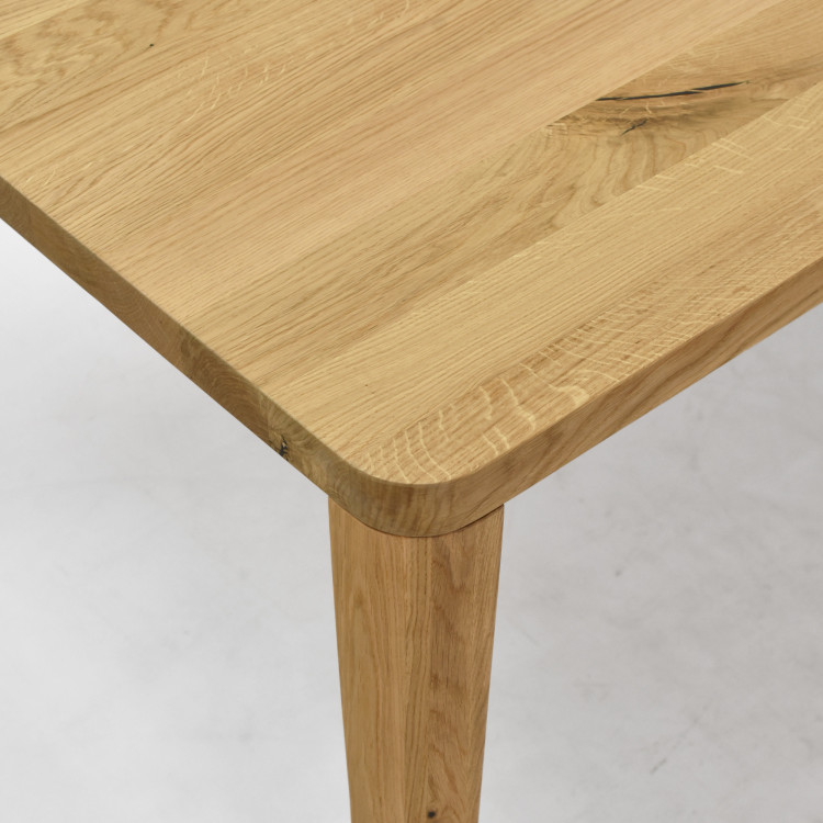 Étkezőasztal, lekerekített tölgyfa, 200 x 95 cm  - 4