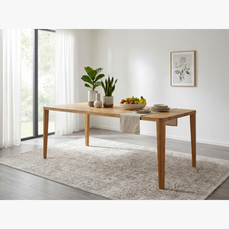 Étkezőasztal, lekerekített tölgyfa, 200 x 95 cm  - 7