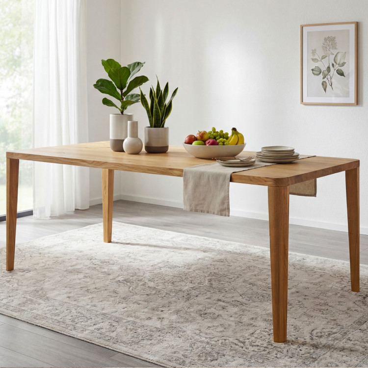 Étkezőasztal, lekerekített tölgyfa, 200 x 95 cm  - 10