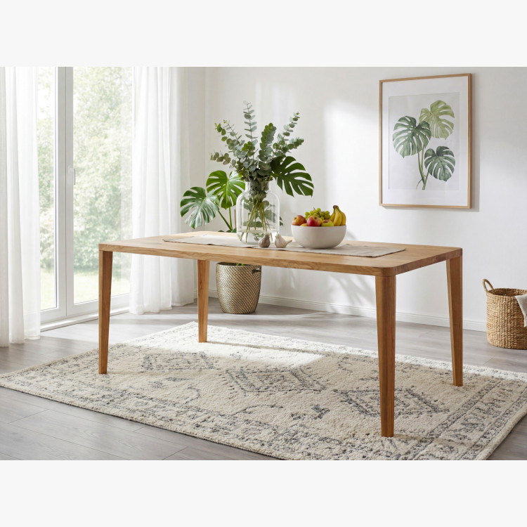 Étkezőasztal, lekerekített tölgyfa, 200 x 95 cm  - 15