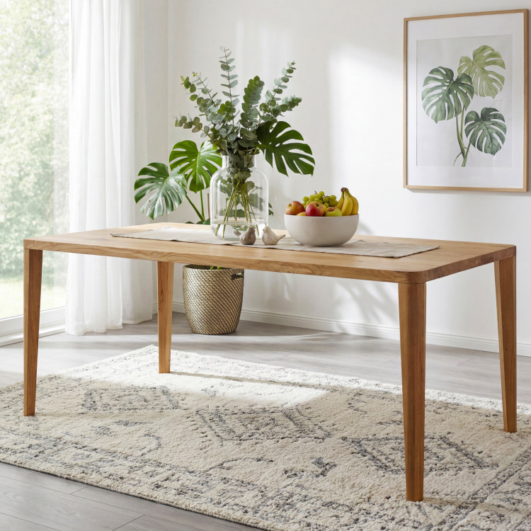 Étkezőasztal, lekerekített tölgyfa, 200 x 95 cm  - 18