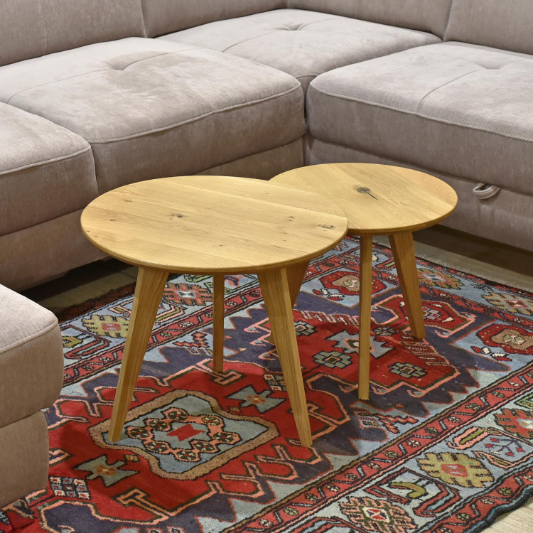 Szett tömör tölgy kerek asztalokból, 26-os típus  - 5