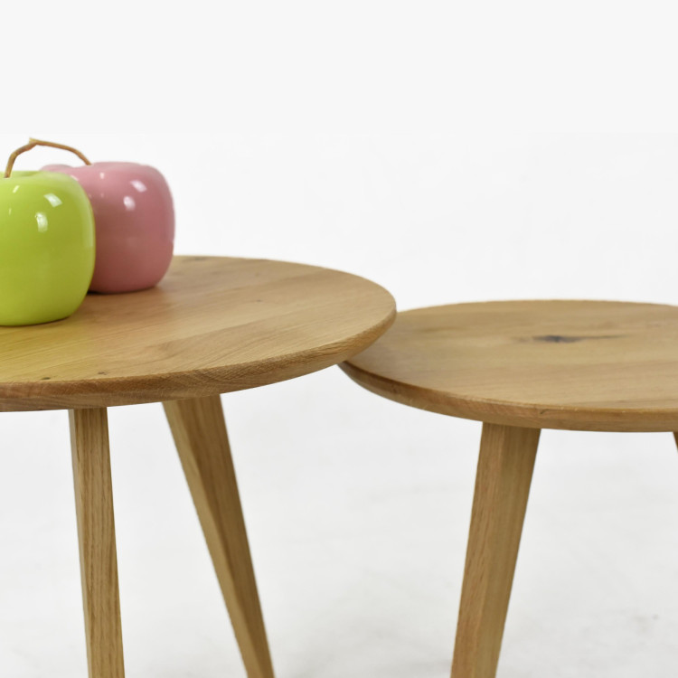 Szett tömör tölgy kerek asztalokból, 26-os típus  - 6