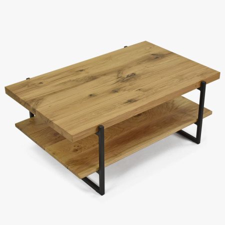 Masszív konferenciaasztal polccal, tölgy  - 4