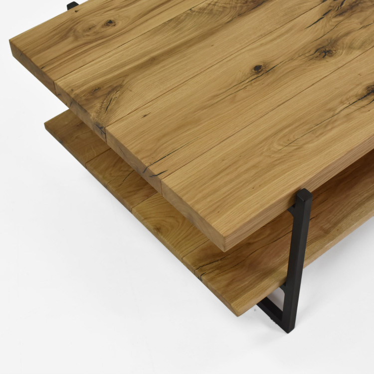 Masszív konferenciaasztal polccal, tölgy  - 5