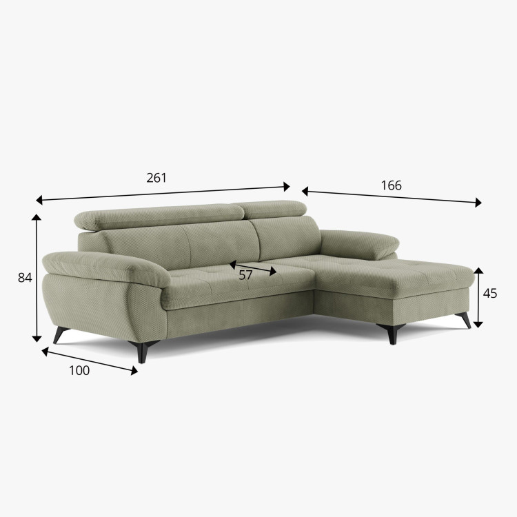 Sarokkanapé ágyfunkcióval, jobb sarok - szövetválaszték  - 3