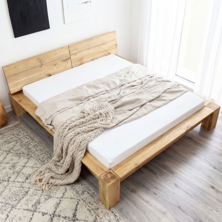 Tömör tölgyfa ágy 180 x 200 cm  - 2