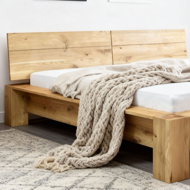 Tömör tölgyfa ágy 180 x 200 cm  - 3