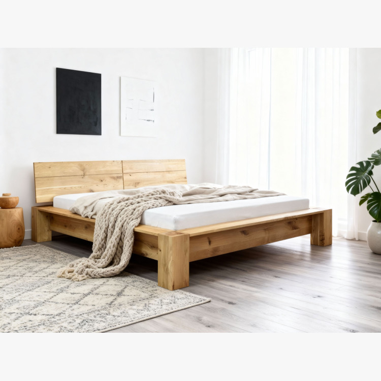 Tömör tölgyfa ágy 180 x 200 cm  - 11