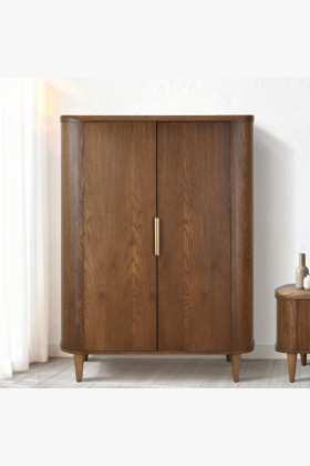 Tálalószekrény két ajtóval dió színben  - 1 2