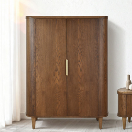 Tálalószekrény két ajtóval dió színben  - 2