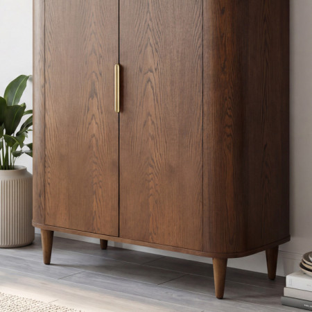 Tálalószekrény két ajtóval dió színben  - 12