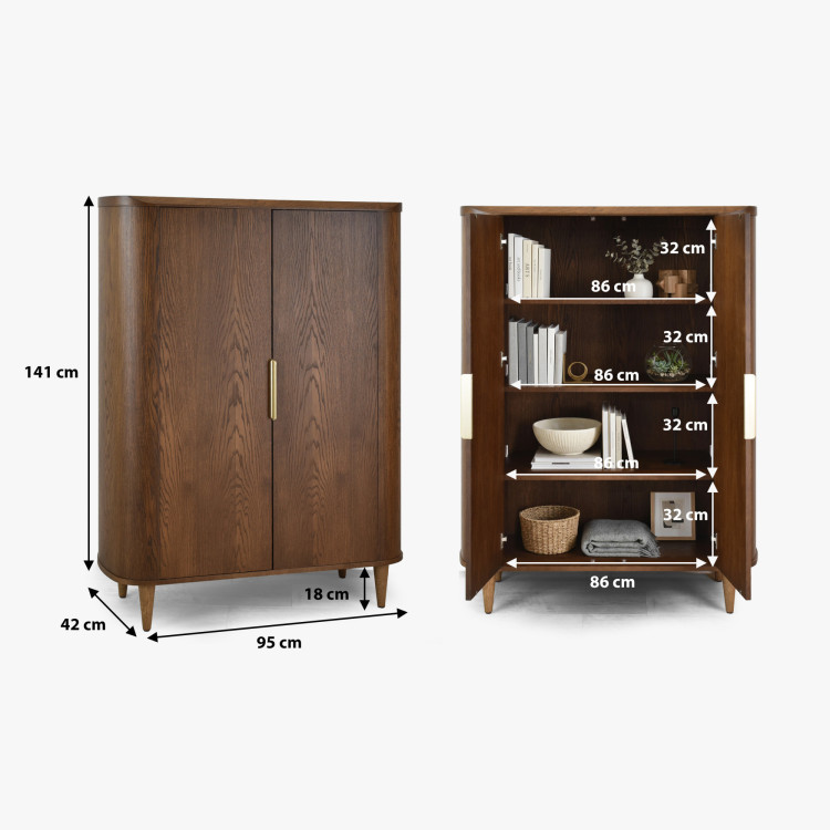 Tálalószekrény két ajtóval dió színben  - 13