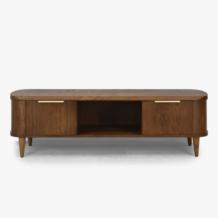 Lekerekített TV-szekrény 180 cm dió színben  - 4