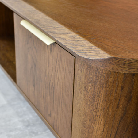 Lekerekített TV-szekrény 180 cm dió színben  - 7