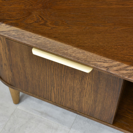 Lekerekített TV-szekrény 180 cm dió színben  - 14