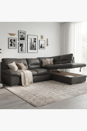 Sarok ülőgarnitúra - jobb oldali fango bőr, William sarok jobbra  - 1