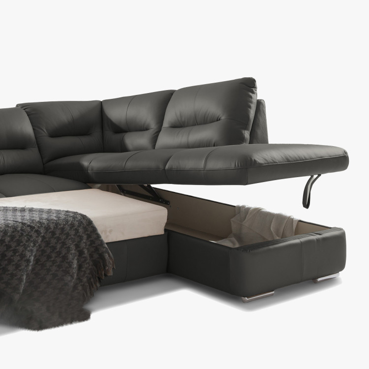 Sarok ülőgarnitúra - jobb oldali fango bőr, William sarok jobbra  - 7