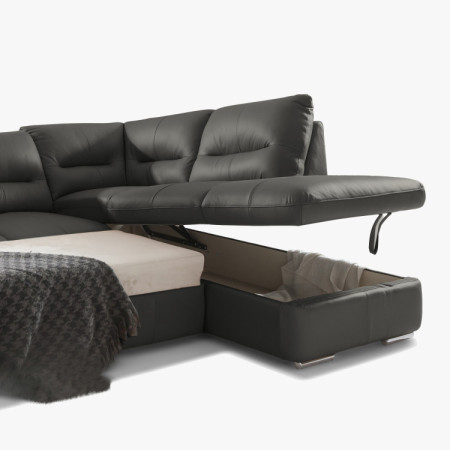 Sarok ülőgarnitúra - jobb oldali fango bőr, William sarok jobbra  - 7