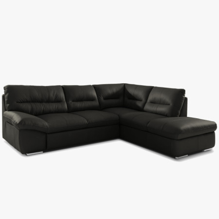 Rohos sarokkanapé - jobb oldali fekete bőr, William sarok jobb oldalon  - 4