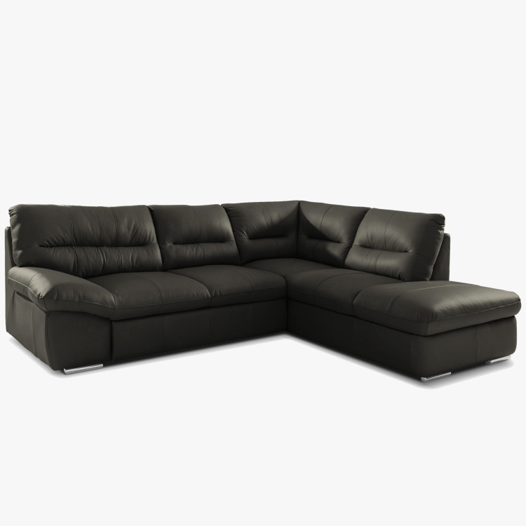 Rohkanapé sarok - jobb bőr ESPRESSO, William sarok jobb oldalon  - 3