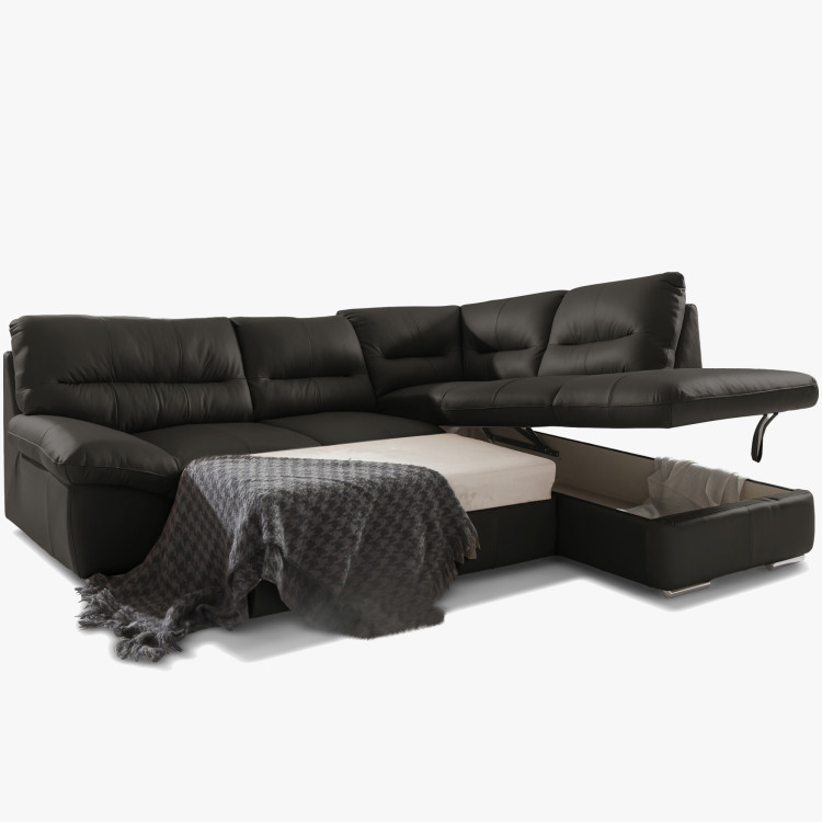 Rohkanapé sarok - jobb bőr ESPRESSO, William sarok jobb oldalon  - 4